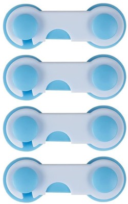 ClickFit Kids Cabinet Locks for Child Safety, Baby Proofing 4 Pcs Child Locks for Drawer(White, Blue)