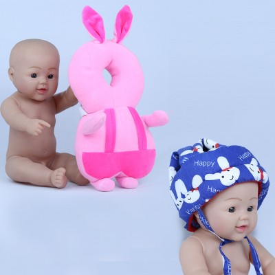 Millionminds Combo Pack of Baby Infants Back Protector & Safety Helmet with Adjustable Straps(Pink & Royal Blue)