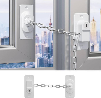 JITAHARAY Child Safety Locks, Kitchen Cabinet Locks with Keys Adhesive Fridge Locks(White)