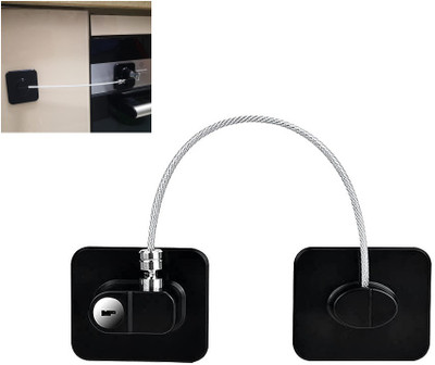 NIRMATSARAY Door Locks with Key for Baby andToddler,Lock for Cupboards,Drawers,Wardrobe(Black)