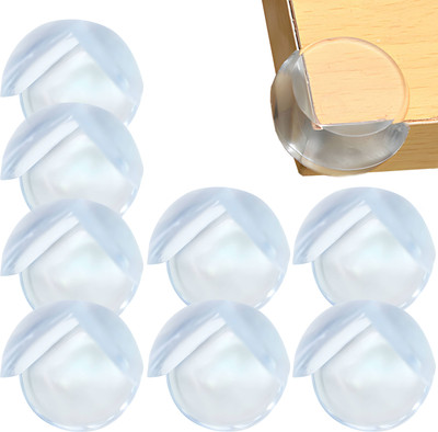 Bembika Baby Safety Essentials, Baby Proofing Edge & Corner Guard-8 Pcs Spherical(White)