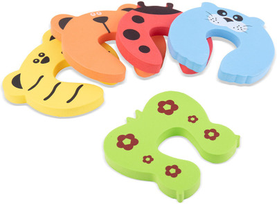 BUMTUM Safety Door Pinch Guard Door Slam Stopper Foam Child From Getting Locked InRoom(Multicolor)