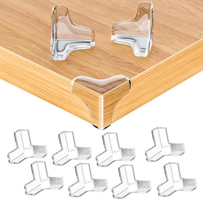 Earendelkids 3 Side Baby Proofing Corner Guard, Pack of 8 pcs, Self Adhesive, T Shape(Transparent)
