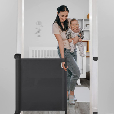 baybee Auto Close Baby Safety Gate with Double Lock System for Kids & Dog Suitable(Black)