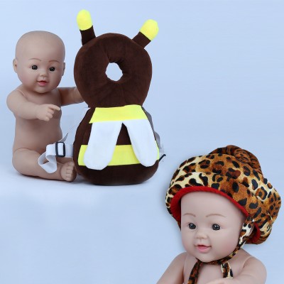 Millionminds Combo Pack of Baby Infants Back Protector & Safety Helmet with Adjustable Straps(Dark Brown, Yellow & Brown)