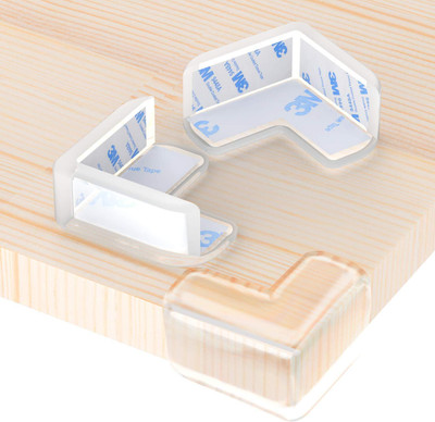 WOKO Corner Protector, Bad, Table, Baby Safety, Proofing, V Shape Soft Guards 4 Pcs(Transparent)