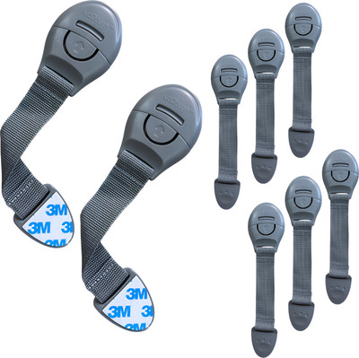 KidDough Safety Locks Child Safety Lock - 8 Grey Locks(Grey)