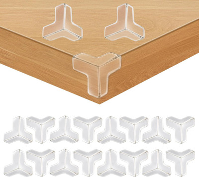 Earendelkids 3 Side Baby Proofing Corner Guard, Pack of 16 pcs, Self Adhesive, T Shape(Transparent)