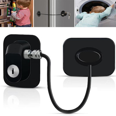 Aseenaa Child Safety Lock With Keys For Cupboards, Drawers, Fridge, Wardrobe, Doors, Etc(Black)