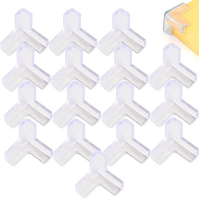 OUI MAMA Baby Proofing Safety T-Shaped for Table Corner Guards Protector, (Pack of 16pc)(White)