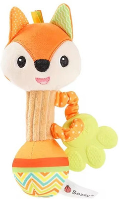 Jinglers 4 in 1 Rattle Soft Toy Newborn Rattle with Teether Rattle(Multicolor)