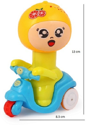 asian Press N Go Fruit-Colorful Press and Go Friction scooter Multicolor-Pack of 1 Rattle(Multicolor)