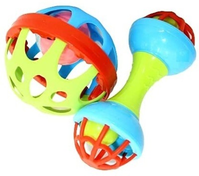 MY BABY LOVE A PERFECT CARE Soft Ball and Dumbbell Combo Rattle Toy for Baby Bath Rattle(Multicolor)