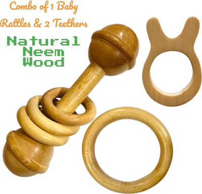 Shreeja Shilpcraft Tiny Hands, Happy Gums: Rattles & Teethers Collection Rattle(Brown)