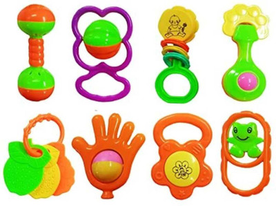 touby toys RATTLE SET FANCY BAG 7 PCS Rattle (Multicolor) Rattle(Multicolor)