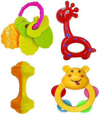 Monty Maestro Rattle Set Baby (4 pcs) Random Colors Rattle(Multicolor)