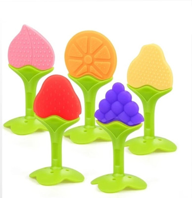 Eispy 5 baby safe Silicone Rattle(Multicolor)