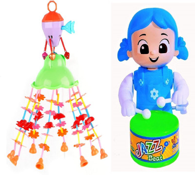 PRV TOYS Merry go Round for Infants no.11,Toy (Jhoomer) Soothing Sound with Drummer Toys Rattle(Multicolor)