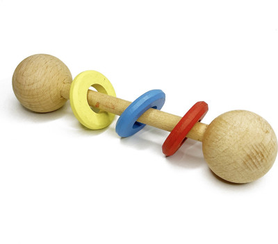 Kafron Wooden Dumbbell Rattle(Multicolor)