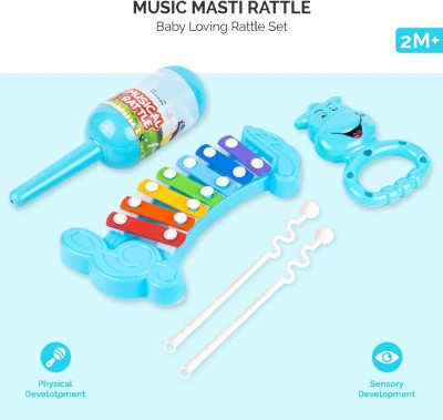 zokato Musical Masti 3pc Rattle Set(pack of- 2 ) Rattle(Multicolor)