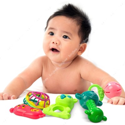 baybee Baby Toys Rattles Set for Babies 0-6 Months, Non-Toxic 5 Attractive Rattle Set Rattle(Multicolor)