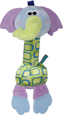 Baby Moo Elephant Blue And Purple Soft Rattle With Teether Rattle(Blue, Purple)