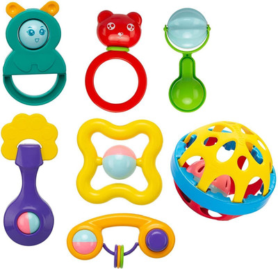 Gomzy Set of 7 Pcs with Various Exciting Toys for New Borns & Infants Rattle Rattle Rattle(Multicolor)