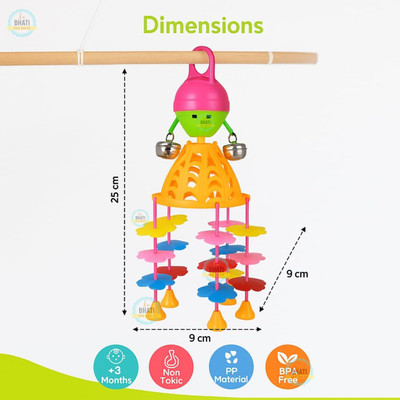 PRV TOYS Musical 0.5 Merry Go Round Toy (Jhoomer) with Soothing/Sound for Kids Rattle(Multicolor)