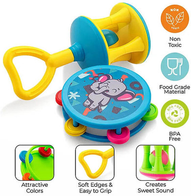 zokato Best of Both Animal Shaped Baby Rattle Set of 2 - Multicolor Rattle(Multicolor)