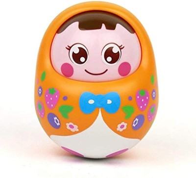 RutuFF Push and Shake Wobbling Bell Sounds Roly Poly Tumbler Doll Baby Rattles Rattle(Multicolor)