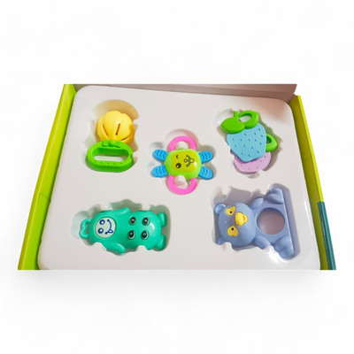 RAGVEE Colorful Teether Rattle Set of Attractive Rattle Toy for New Born Rattle(Multicolor)