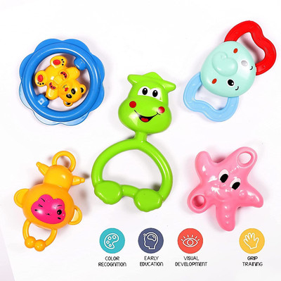 Nafhotoz new born baby toys set Rattle(Multicolor)