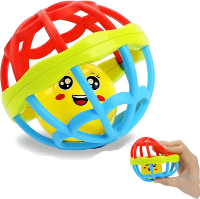 toddlers buddy Colorful Attractive Rubber,Shake Grab Rattal Soothing Teether NewBorn Infant Rattle(Multicolor)