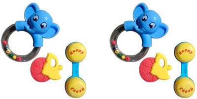 Abdul Sales Colourful Plastic Non Toxic Attractive Rattles and Teather for Baby Rattle(Multicolor)