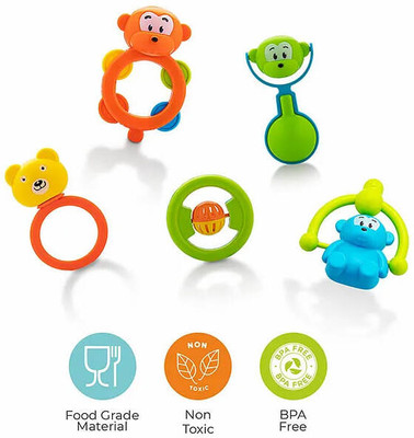 zokato Blossom Baby Rattle Set Pack of 5 - Multicolor Rattle(Multicolor)