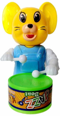 ROSEFAIR Key-Operated Cute Drummer Toy with Drumming Dancing for Kids Baby Rattle Toy Rattle(Multicolor)