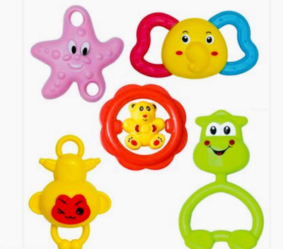 INNOVATE HUB Colourful Attractive Rattles Set of 5 For New Born Baby Rattle(Multicolor)