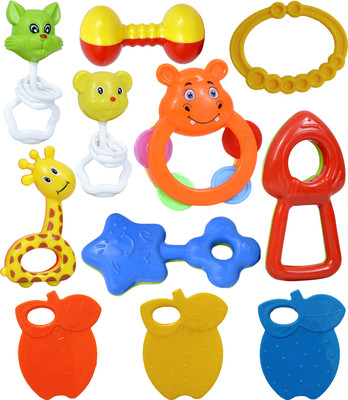 Learn With Fun Set of 8 Pcs with Various Exciting Toys for New Borns & Infants Rattle(Multicolor)