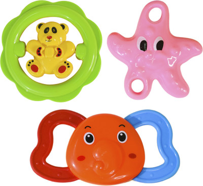 WISHKEY BPA Free Rattles and Teether Toys for Baby, Non-Toxic Rattle Set for Infants Rattle(Multicolor)