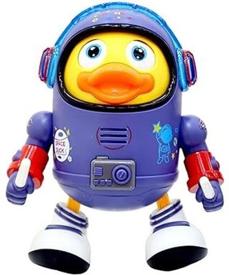 Budetto Dancing Space Duck Toy for Kids Robot Duck Figure with Lights & Sounds Rattle(Multicolor)
