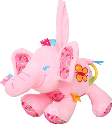 Baby Moo Pretty Elephant Pink Hanging Pulling Toy Rattle(Pink)