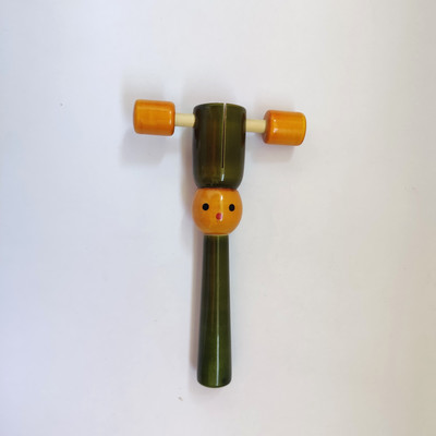 wetoytoy Wooden Tic Tic Rattle Eco Friendly Non-Toxic | BPA Free Wooden Rattle(Green)