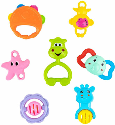 Learn With Fun Set of 7 Pcs with Various Exciting Toys for New Borns & Infants Rattle Rattle(Multicolor)