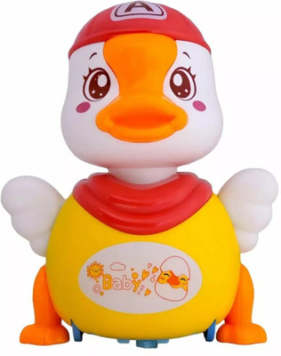 Budetto Dancing Duck Toy for Toddlers Rotating Musical Duck Flashing Lights & Sound Rattle(Multicolor)
