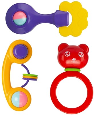 zokato 3 Pcs Rattles for Baby 0-6 Months | New Born Baby Toys Rattle Set Rattle(Multicolor)