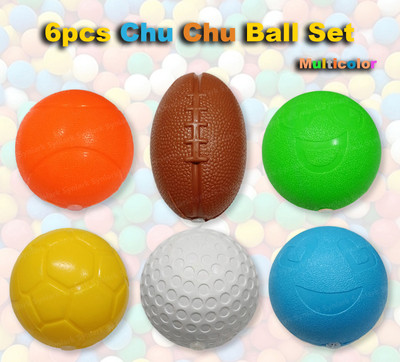 Synlark Colourful CHU CHU Balls Soft Toy Set with Sound/Bath Toys for Toddlers (6 pcs) Bath Toy(Multicolor)