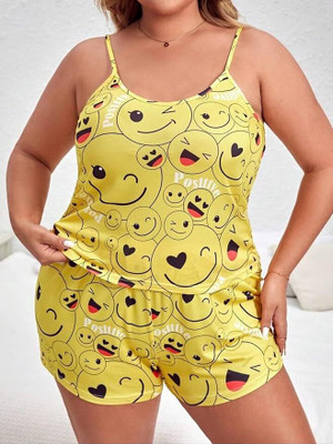 XPIOX Women Printed Yellow Top & Shorts Set