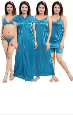 AIRGEAR Women Nighty Set(Blue)