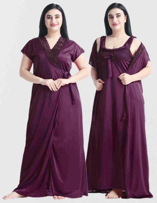 DRAYKE Women Nighty(Purple)