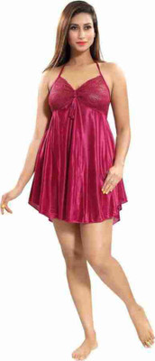 PINK HUB Self Design Babydoll